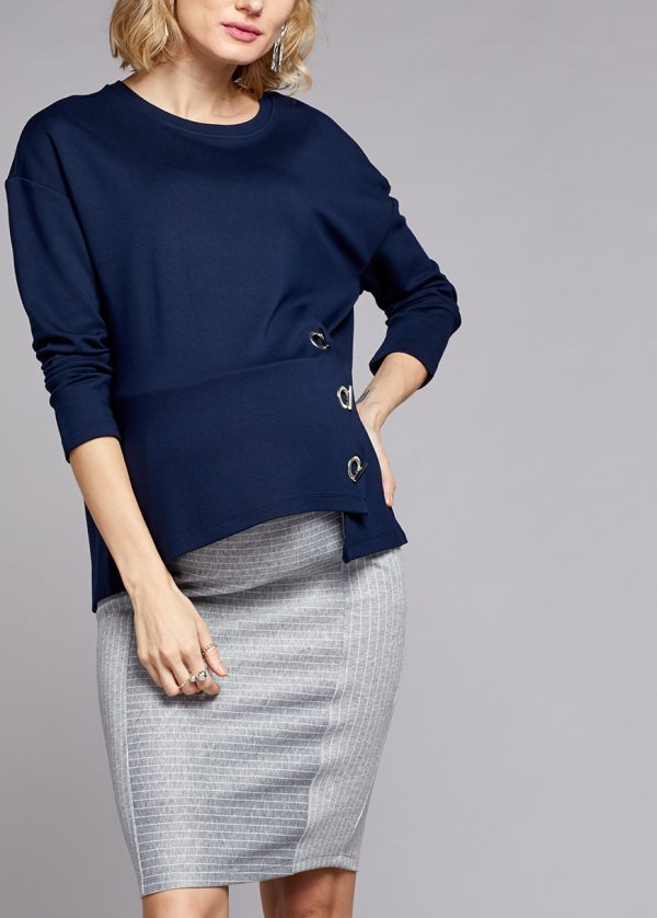 Gebe Maternity Skirt For Pregnancy Grey B106)
