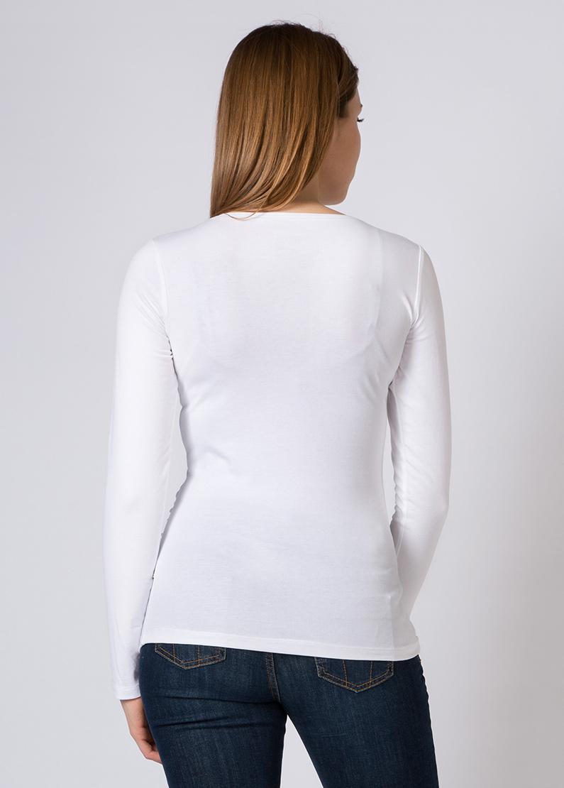 Gebe Maternity T-Shirt Petra O Neck LS White (001)