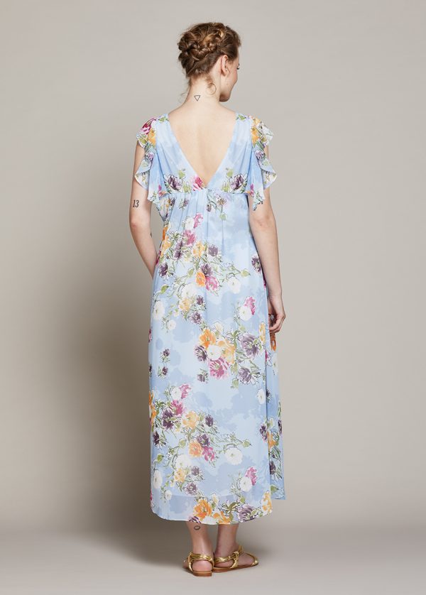 gebe Maternity Long Dress For Pregnancy Flower Print (B100)
