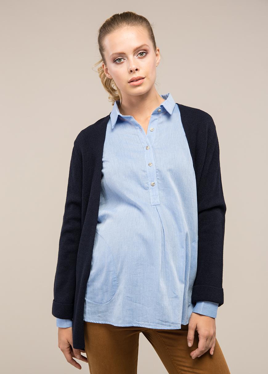 gebe maternity Long Sleeve Cardigan for Pregnancy Black (006)