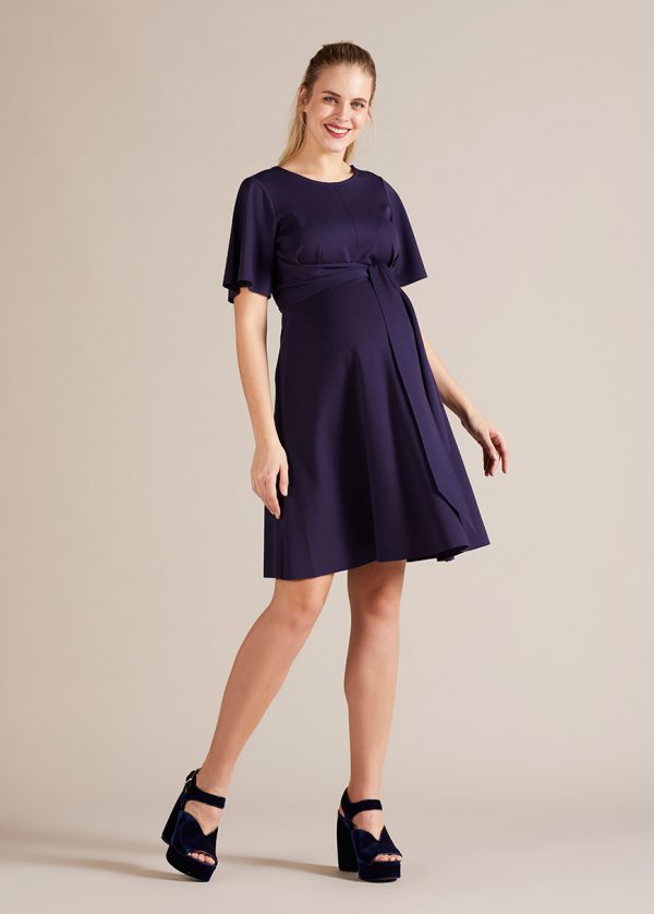 gebe maternity Nursing Dress for Pregnancy Navy (A50)