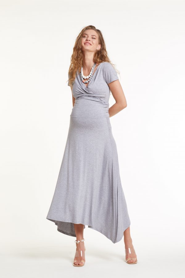 Gebe Maternity Skirt For Pregnancy Grey Melange (029)