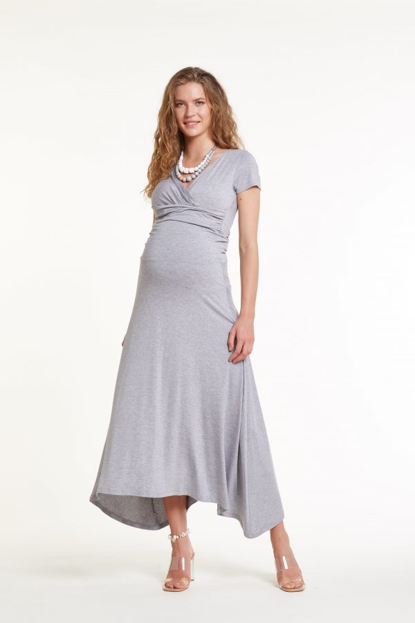 gebe maternity Skirt for Pregnancy Grey Melange (029)