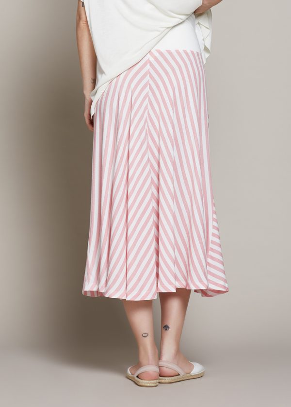 Gebe Maternity Skirt For Pregnancy Red-White Stripe