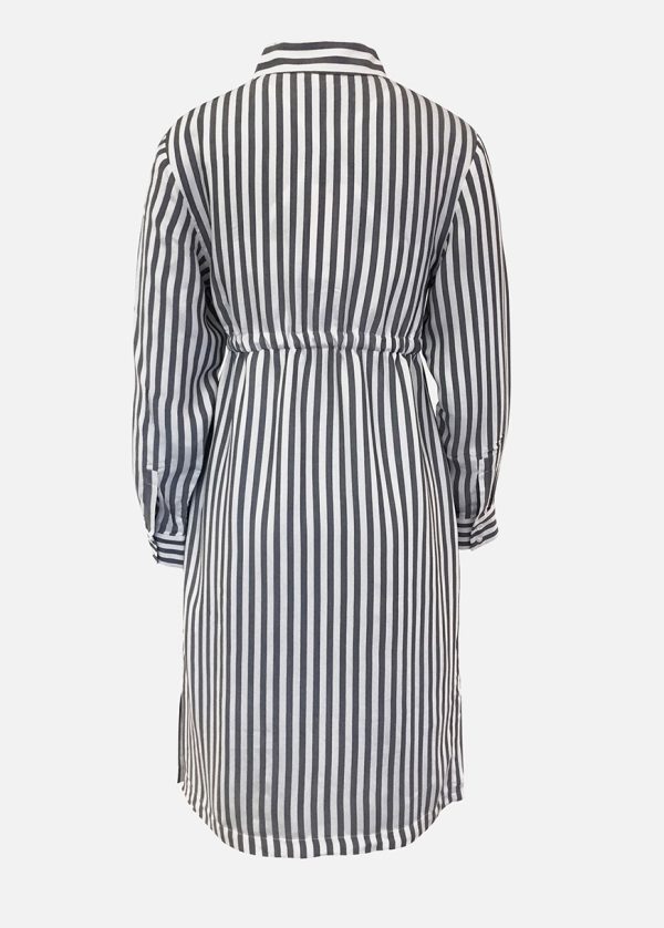 Gebe Maternity Striped Long Sleeve Stylish Shirt Dress