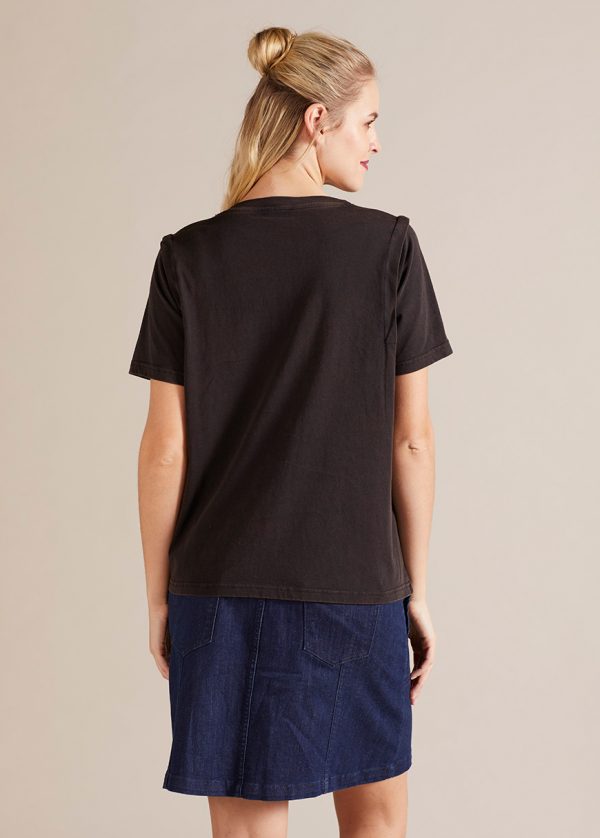 Gebe Maternity T-Shirt Azur For Pregnancy Black (006)