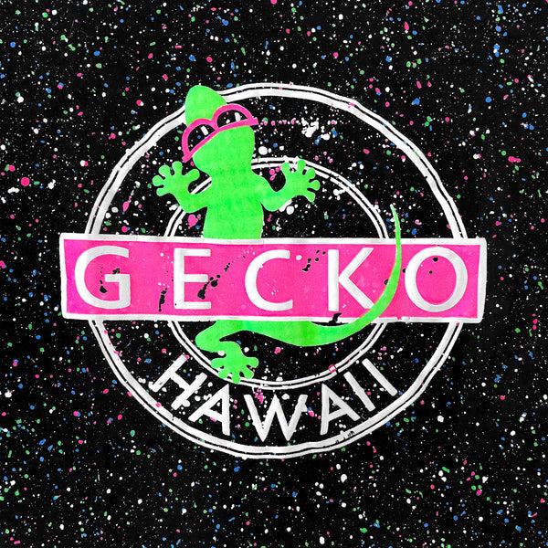 Gecko Hawaii 1980's Original & Iconic Tee Gecko Vinyl With Glow In The Dark Splatter