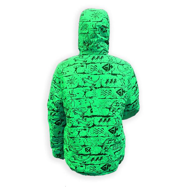 Gecko Hawaii 1980's Retro Jacket - Screamin' Neon Green