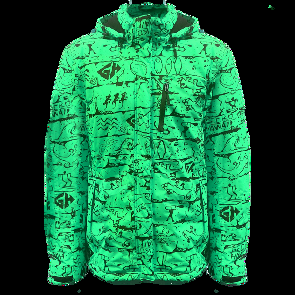 gecko hawaii 1980's Retro Jacket - Screamin' Neon Green
