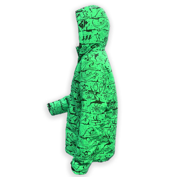 Gecko Hawaii 1980's Retro Jacket - Screamin' Neon Green