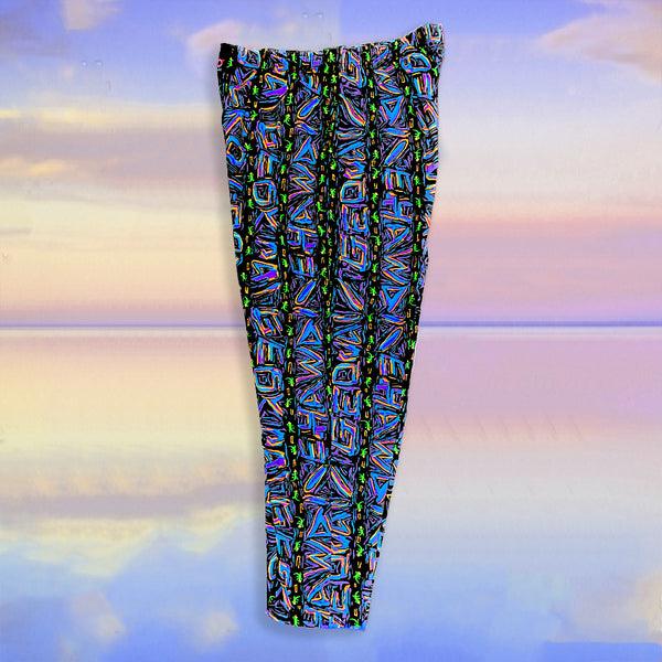 Gecko Hawaii 1980s Classic Cotton Multi Stripe Beach Pants