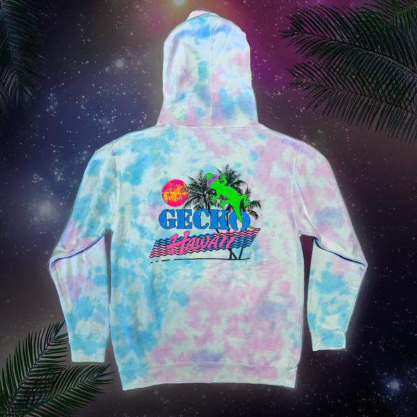 gecko hawaii 1986 Souvenir Palm Cotton Candy Hoodie
