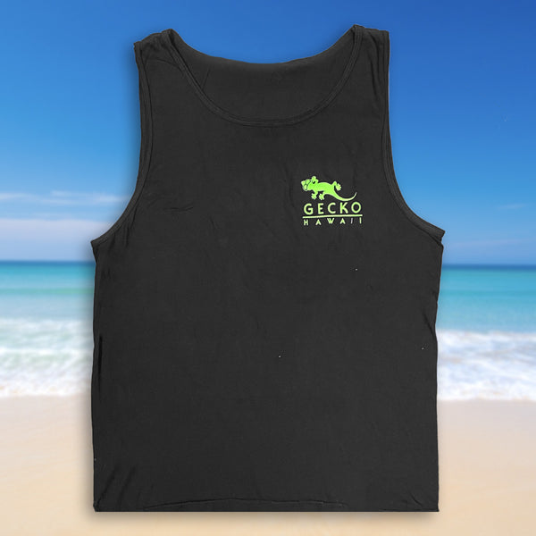 Gecko Hawaii 1987 Wild Gecko Islands Black Tank Top