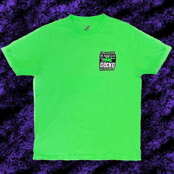 Gecko Hawaii 1988 Gecko Bootleg - 1980's Neon Green Tee