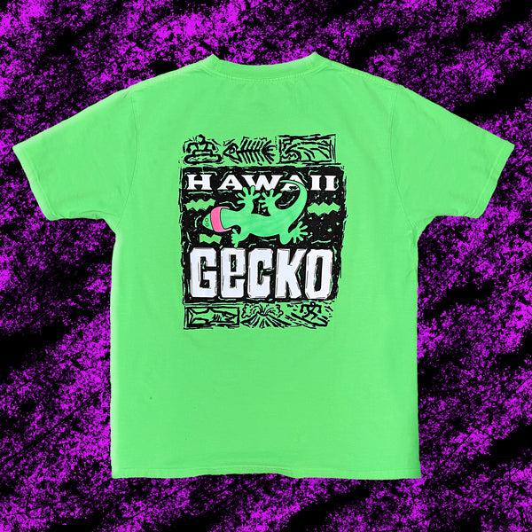 gecko hawaii 1988 Gecko Bootleg - 1980's Neon Green Tee