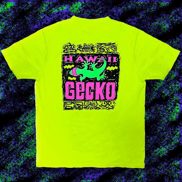 gecko hawaii 1988 Gecko Bootleg - 1980's Neon Yellow Tee