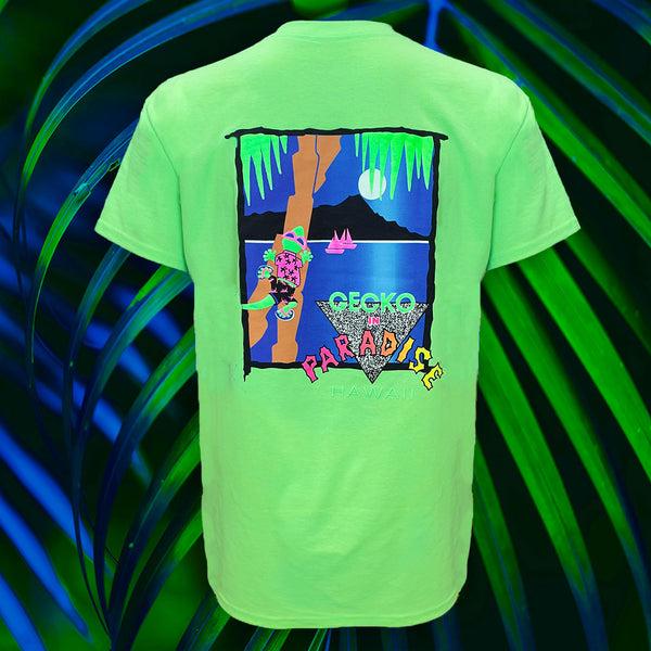 gecko hawaii 1988 Gecko In Paradise - Neon Green Limited Edition Tee
