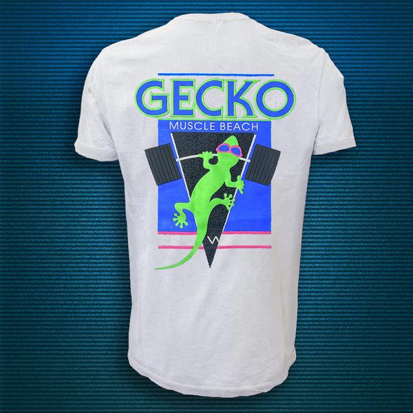 gecko hawaii 1988 Gecko Muscle Beach V2 - White Cotton Tee