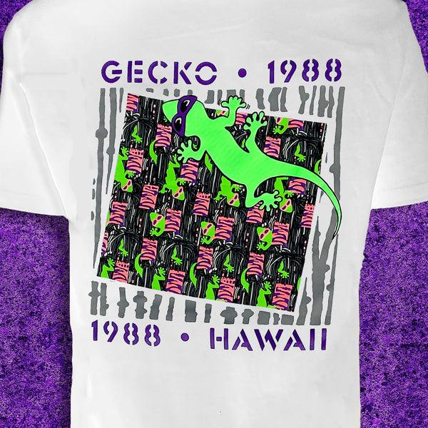 Gecko Hawaii 1988 Gecko Snapshot - Black/Orange White Tee