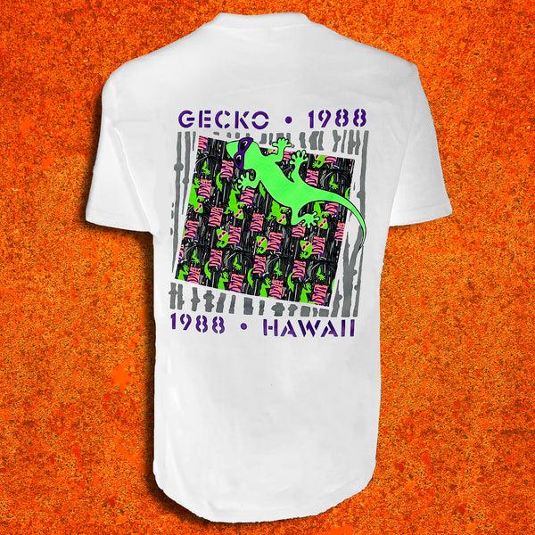 gecko hawaii 1988 Gecko Snapshot - Black/Orange White Tee
