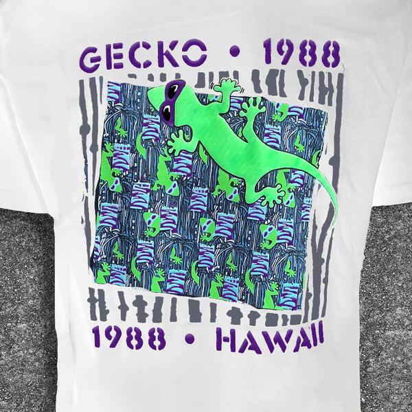 Gecko Hawaii 1988 Gecko Snapshot - Jade/Purple White Tee