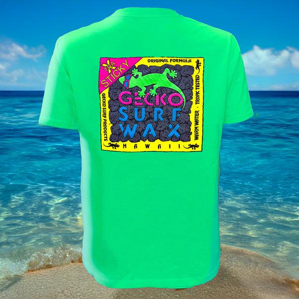 gecko hawaii 1988 Gecko Surf Wax - 1980's Neon Green Tee