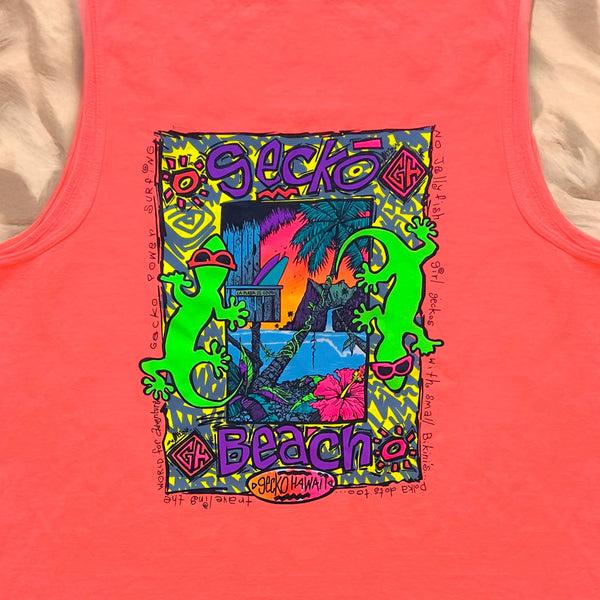 Gecko Hawaii 1989 Gecko Beach - Electric Neon Mango Tank