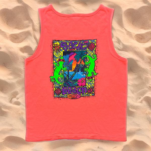 gecko hawaii 1989 Gecko Beach - Electric Neon Mango Tank