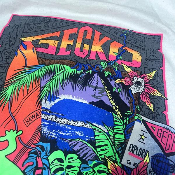Gecko Hawaii 1989 Gecko Island Treasure White Hoodie