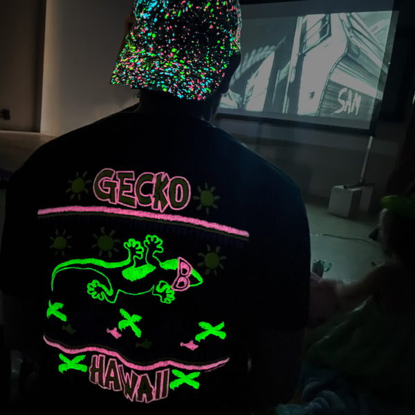 Gecko Hawaii 1989 Gecko Stitchwave - Black Volcanic Acid Wash