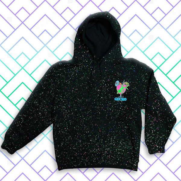 Gecko Hawaii 1989 Glow-In-The-Dark Splatter Hoodie - Gecko Cocktail Club - Limited Edition