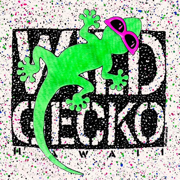 Gecko Hawaii 1990 Wild Gecko - Secret Glow In The Dark Splatter Bone Tee
