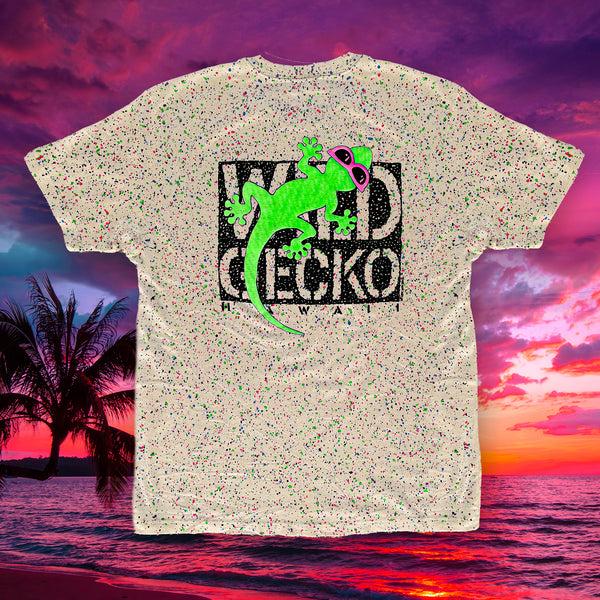 gecko hawaii 1990 Wild Gecko - Secret Glow In The Dark Splatter Bone Tee