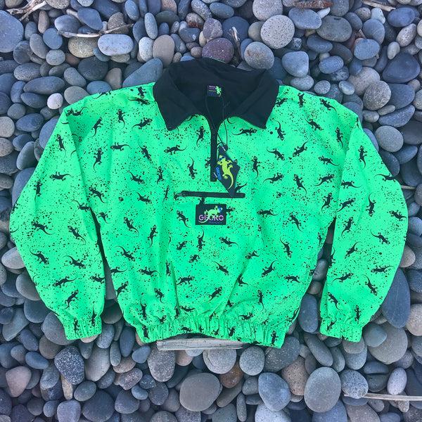 gecko hawaii 90s Forever Gecko Windbreaker Neon Green