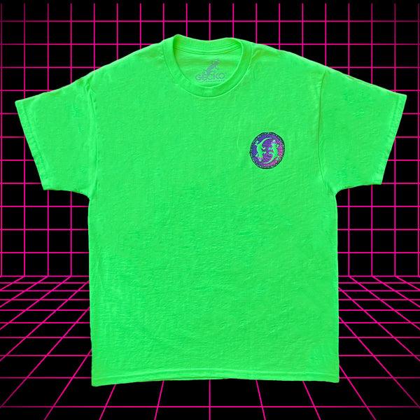 Gecko Hawaii Aloha Arcade 1980s Neon Green - Gecko X Nazar 4 Limited Tee