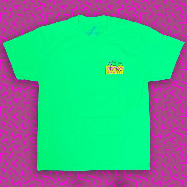 Gecko Hawaii Bootleg Beach Postcard '89 - 1980's Neon Green