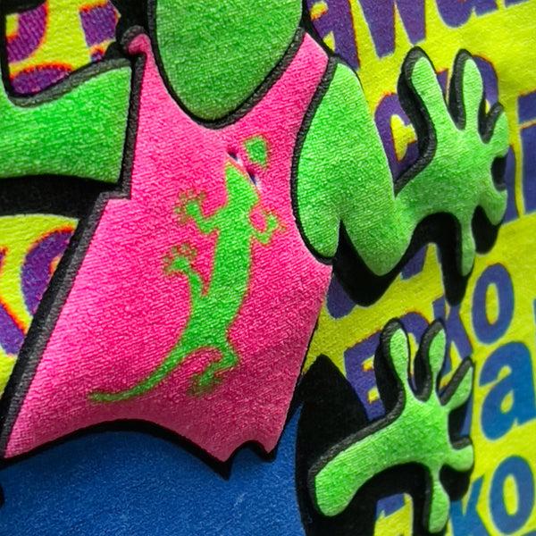 Gecko Hawaii Bootleg Beach Postcard '89 - Hyperflash Blue-to-White