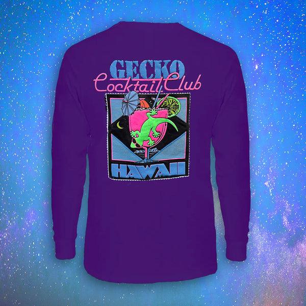 gecko hawaii Gecko Cocktail Club Purple Long Sleeve Tee