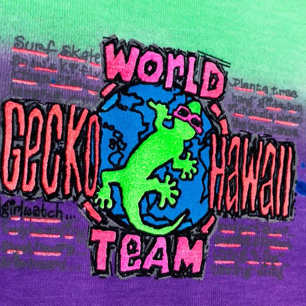 Gecko Hawaii Gecko Earth Day - Secret 1980s Hand-Painted Retro Tee