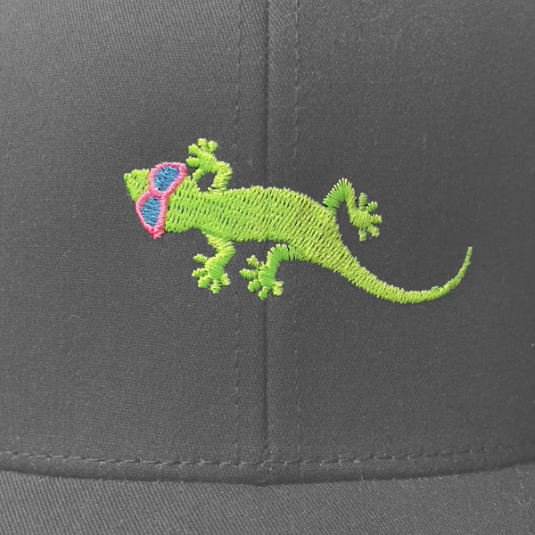 Gecko Hawaii Gecko Flexfit Snapback Trucker Hat Matte Grey
