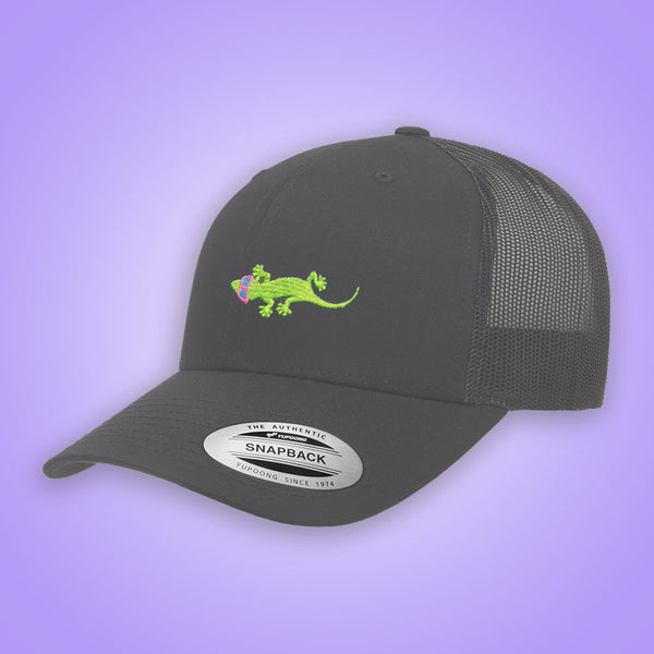 gecko hawaii Gecko Flexfit Snapback Trucker Hat Matte Grey