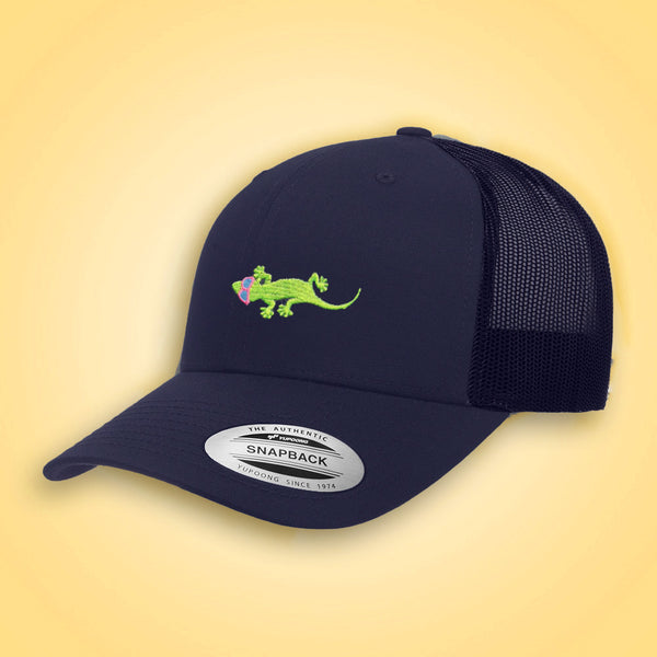 gecko hawaii Gecko Flexfit Snapback Trucker Hat Navy