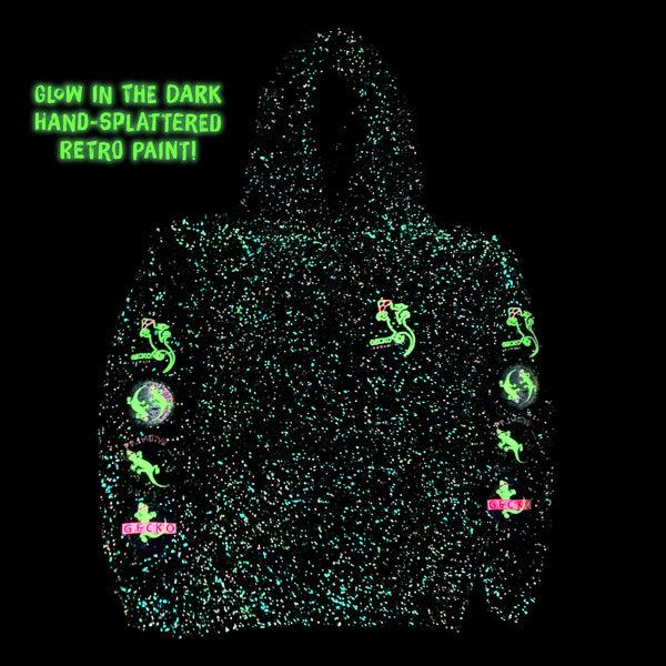 Gecko Hawaii Gecko Four LoGo Glow-In-The-Dark Splatter Hoodie- Limited Edition