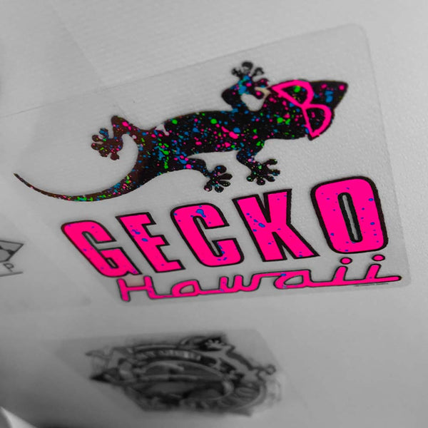 gecko hawaii Gecko Galaxy 1980s Fluorescent Collector's Sticker