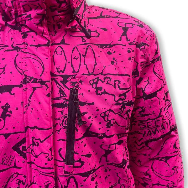 Gecko Hawaii 1980's Neon Pink Retro Jacket