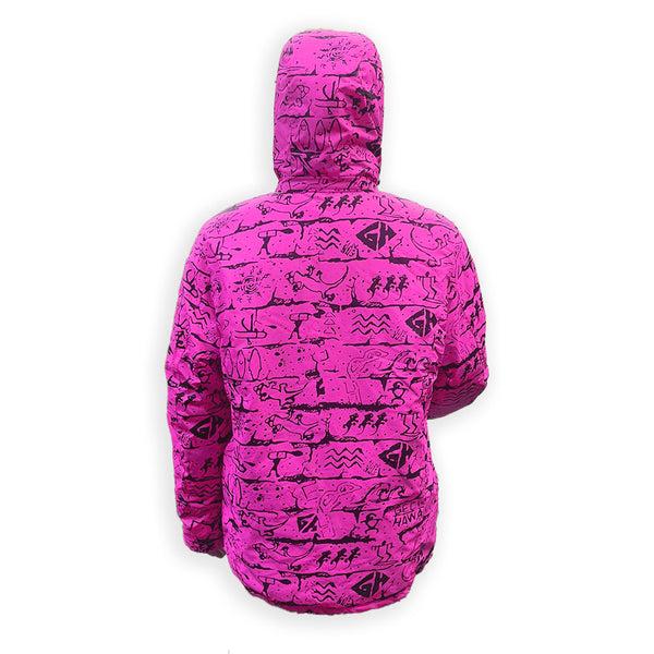 Gecko Hawaii 1980's Neon Pink Retro Jacket