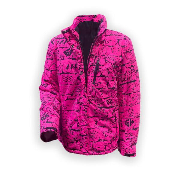 Gecko Hawaii 1980's Neon Pink Retro Jacket