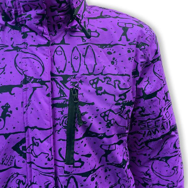Gecko Hawaii 1980's Neon Purple Retro Jacket