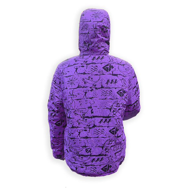 Gecko Hawaii 1980's Neon Purple Retro Jacket