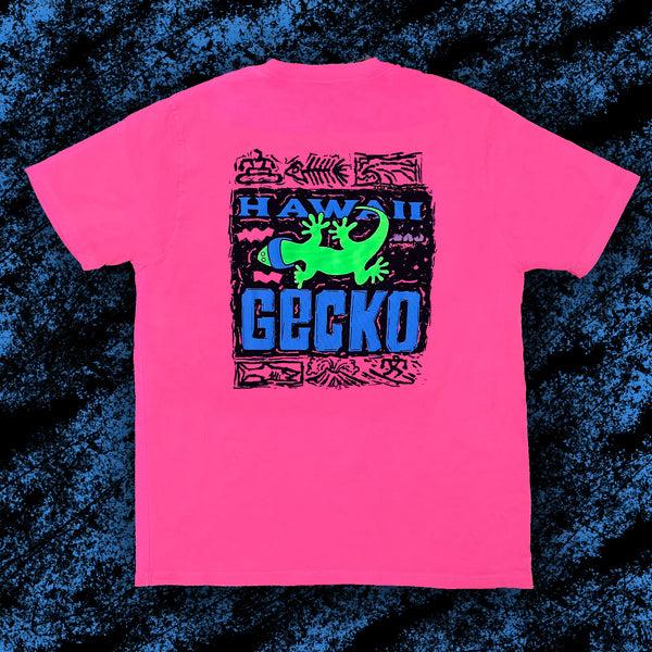 gecko hawaii 1988 Gecko Bootleg - Hot Pink Neon Tee